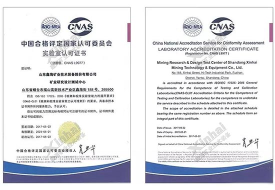 中國合格評定國家認可委員會實驗室認可證書