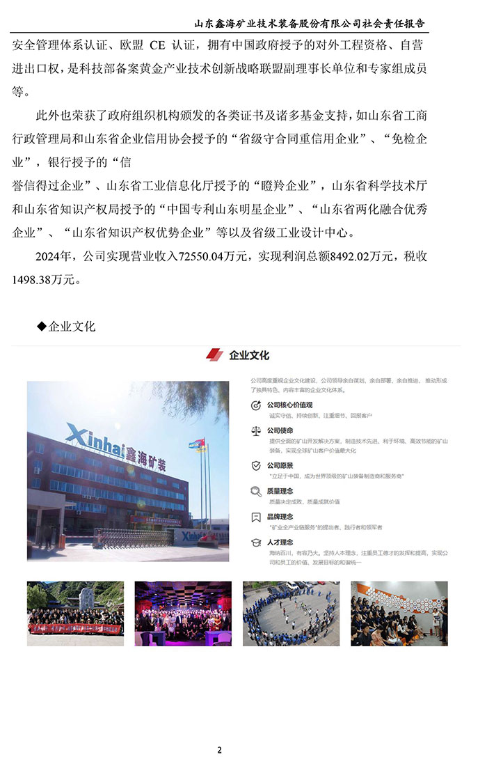 鑫海礦裝社會責任報告